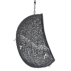 Encase Black/White Sunbrella Fabric Swing Outdoor Patio Lounge Chair Without Stand - Ornate Home