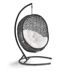 Encase Black/White Sunbrella Swing Outdoor Patio Lounge Chair - Ornate Home
