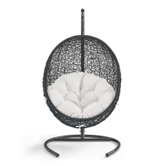 Encase Black/White Sunbrella Swing Outdoor Patio Lounge Chair - Ornate Home