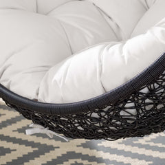 Encase Black/White Sunbrella Swing Outdoor Patio Lounge Chair - Ornate Home