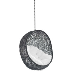 Encase Black/White Swing Outdoor Patio Lounge Chair Without Stand - Ornate Home
