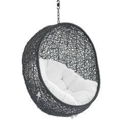 Encase Black/White Swing Outdoor Patio Lounge Chair Without Stand - Ornate Home