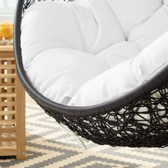 Encase Black/White Swing Outdoor Patio Lounge Chair Without Stand - Ornate Home