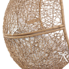 Encase Cappuccino/White Outdoor Patio Rattan Swing Chair - Ornate Home