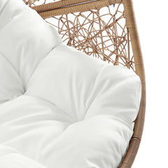 Encase Cappuccino/White Outdoor Patio Rattan Swing Chair - Ornate Home