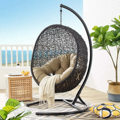 Encase Mocha Swing Outdoor Patio Lounge Chair - Ornate Home