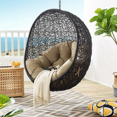 Encase Mocha Swing Outdoor Patio Lounge Chair - Ornate Home