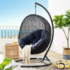 Encase Navy Swing Outdoor Patio Lounge Chair - Ornate Home