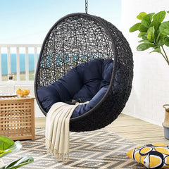 Encase Navy Swing Outdoor Patio Lounge Chair - Ornate Home