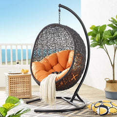 Encase Orange Swing Outdoor Patio Lounge Chair - Ornate Home