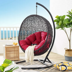 Encase Red Swing Outdoor Patio Lounge Chair - Ornate Home