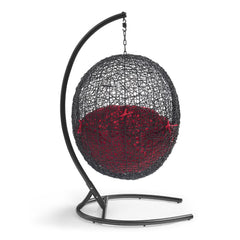 Encase Red Swing Outdoor Patio Lounge Chair - Ornate Home