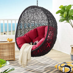 Encase Red Swing Outdoor Patio Lounge Chair - Ornate Home