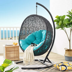 Encase Turquoise Swing Outdoor Patio Lounge Chair - Ornate Home