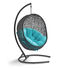 Encase Turquoise Swing Outdoor Patio Lounge Chair - Ornate Home
