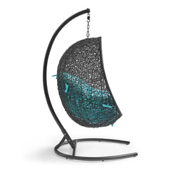 Encase Turquoise Swing Outdoor Patio Lounge Chair - Ornate Home