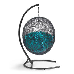 Encase Turquoise Swing Outdoor Patio Lounge Chair - Ornate Home
