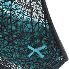 Encase Turquoise Swing Outdoor Patio Lounge Chair - Ornate Home