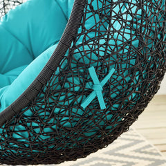 Encase Turquoise Swing Outdoor Patio Lounge Chair - Ornate Home