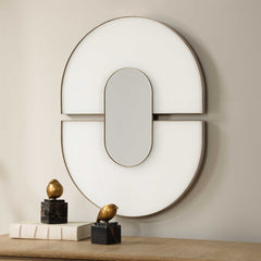 Encase White Modern Oval Mirror - Ornate Home