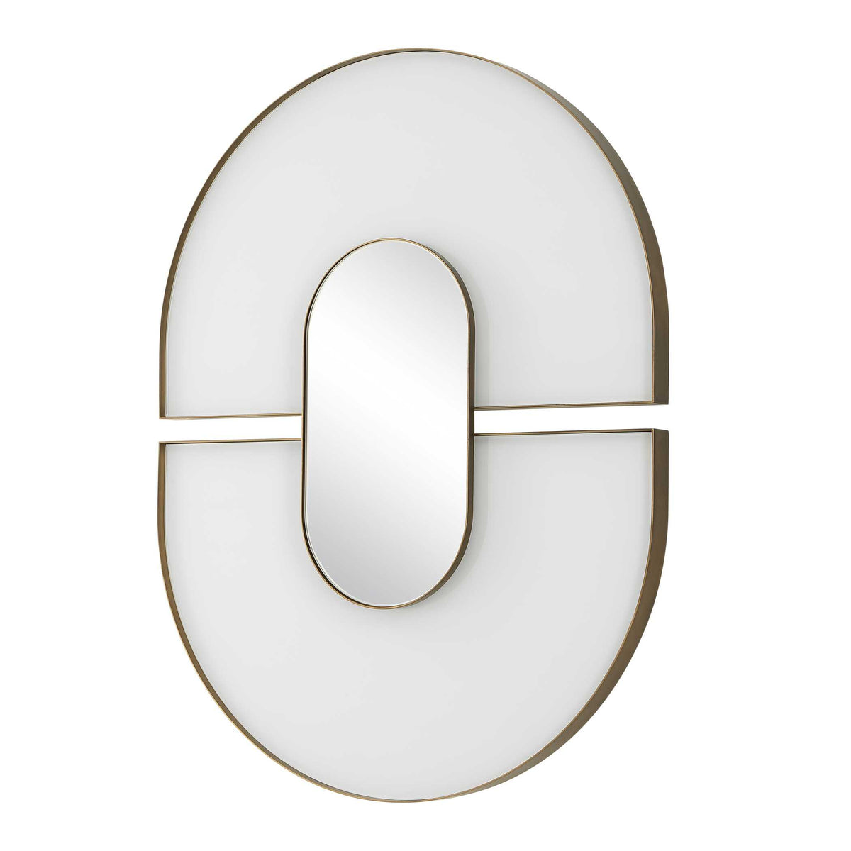 Encase White Modern Oval Mirror - Ornate Home