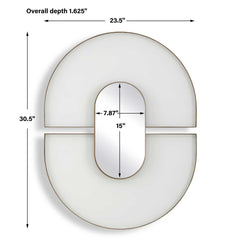 Encase White Modern Oval Mirror - Ornate Home