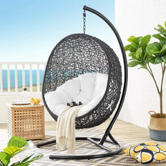 Encase White Swing Outdoor Patio Lounge Chair - Ornate Home