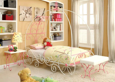 Enchant Pink/White Twin Bed - Ornate Home