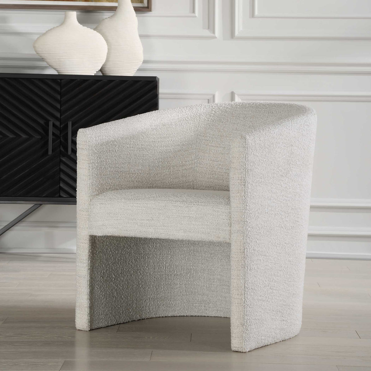 Encompass White Fabric Dining Chair - Ornate Home