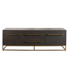 Encore Grey Oak Metal TV Stand - Ornate Home