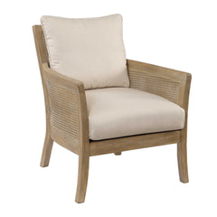 Encore White/Woodtone Natural Armchair - Ornate Home