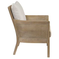 Encore White/Woodtone Natural Armchair - Ornate Home