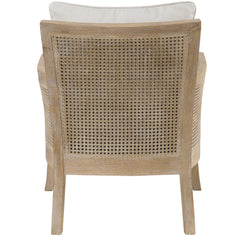 Encore White/Woodtone Natural Armchair - Ornate Home