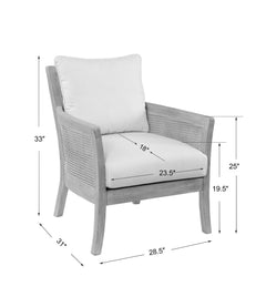 Encore White/Woodtone Natural Armchair - Ornate Home