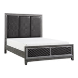 End Wire-Brushed Gray California King Bed - Ornate Home