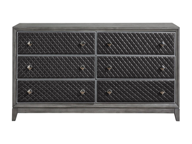 End Wire-Brushed Gray Dresser - Ornate Home