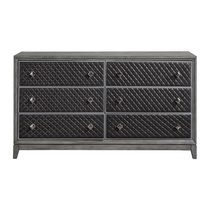 End Wire-Brushed Gray Dresser - Ornate Home