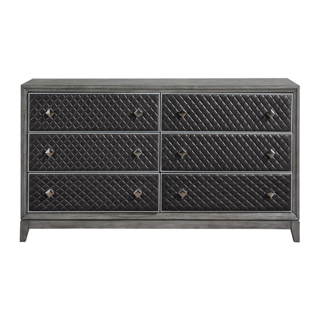 End Wire-Brushed Gray Dresser - Ornate Home