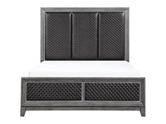 End Wire-Brushed Gray Eastern King Bed - Ornate Home