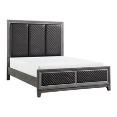 End Wire-Brushed Gray Eastern King Bed - Ornate Home