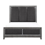 End Wire-Brushed Gray Eastern King Bed - Ornate Home