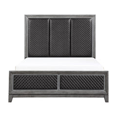 End Wire-Brushed Gray Eastern King Bed - Ornate Home