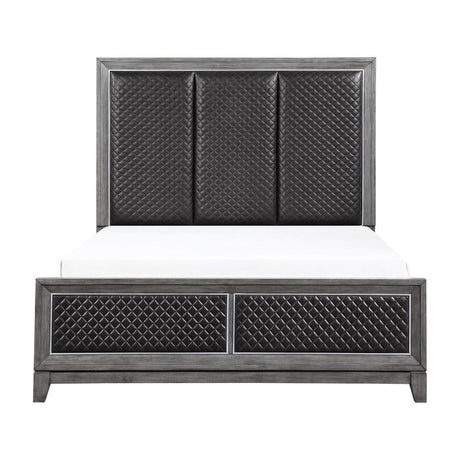 End Wire-Brushed Gray Eastern King Bed - Ornate Home