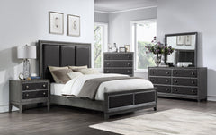 End Wire-Brushed Gray Mirror - Ornate Home
