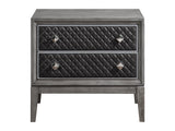 End Wire-Brushed Gray Nightstand - Ornate Home