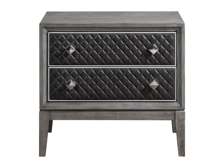End Wire-Brushed Gray Nightstand - Ornate Home