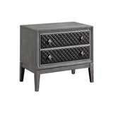 End Wire-Brushed Gray Nightstand - Ornate Home