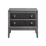 End Wire-Brushed Gray Nightstand - Ornate Home