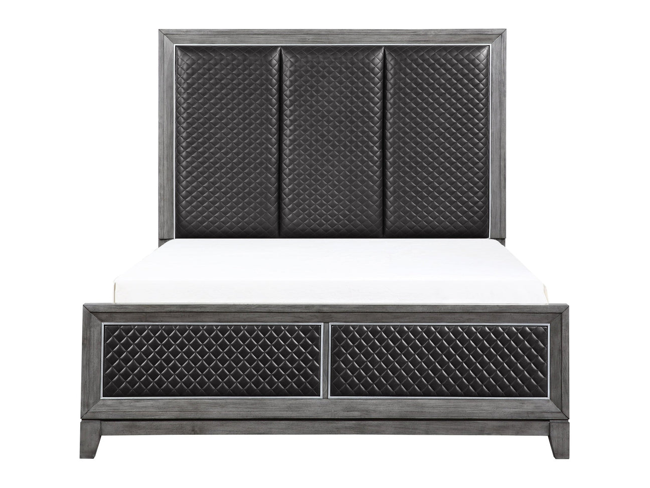 End Wire-Brushed Gray Queen Bed - Ornate Home