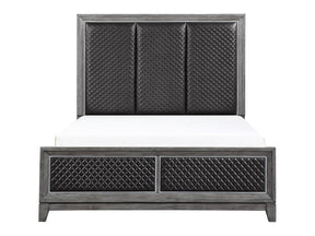 End Wire-Brushed Gray Queen Bed - Ornate Home